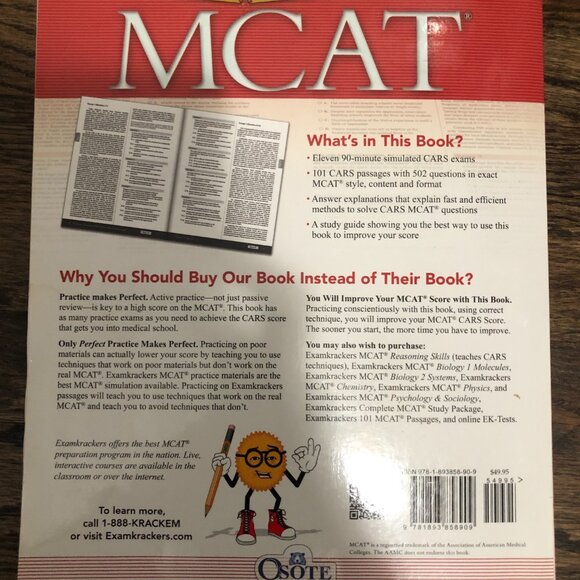 Examkrackers MCAT 101 Critical Analysis & Reasoning Skills (EK CARS) New Edition - Picture 2 of 6